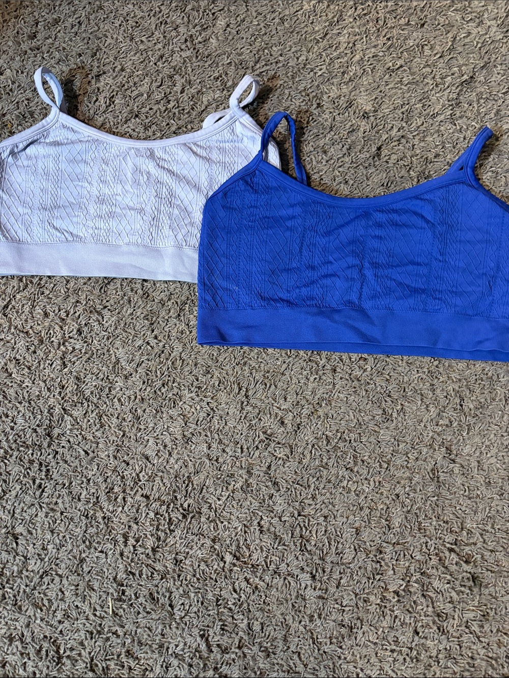 Maurices Seamless Bralette Set - White & Bright Blue